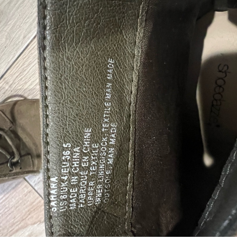 Shoe Dazzle suede olive boots. - Picture 4 of 4